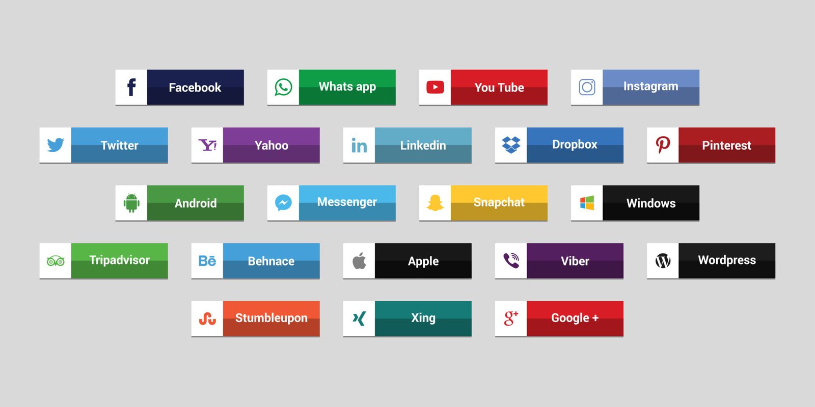 Set of most popular social media icons: Twitter,linkedin,Youtub